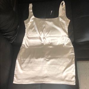 Satin stretchy mini dress